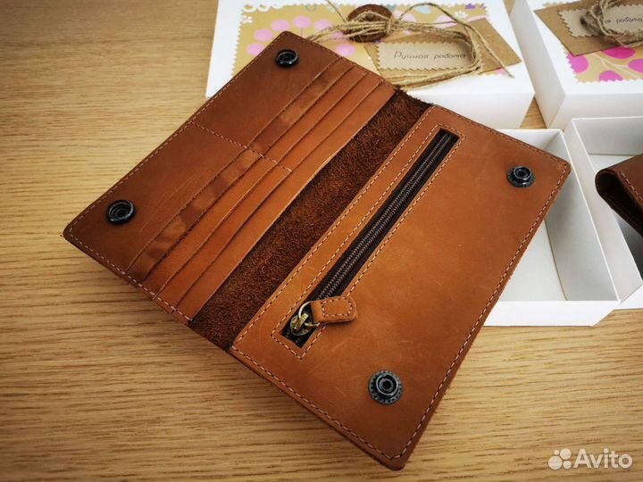 Кожаный кошелёк ручной работы