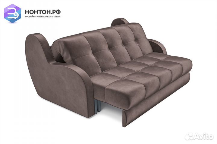 Диван аккордеон Барон вельвет коричневый