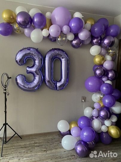 Фолигированные шары цифры б/у