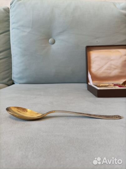 Столовые ложки мельхиор с позолотой СССР