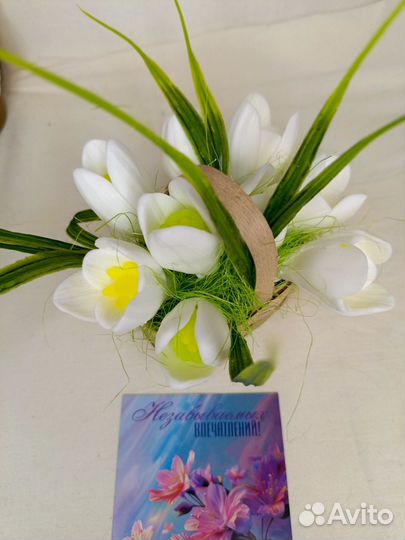 Набор мыла женский,Подснежники в лукошке