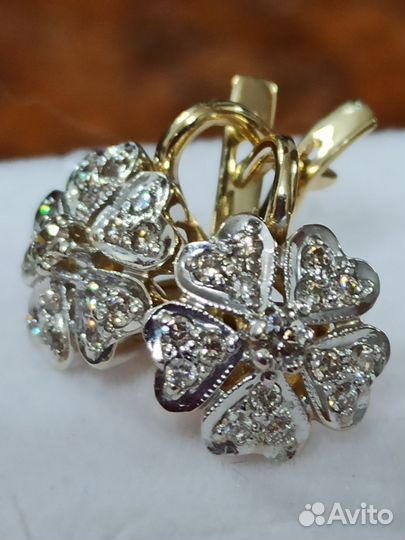 Серьги золотые с бриллиантами СССР