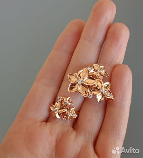 Кольцо. Брошь серебро 925 проба