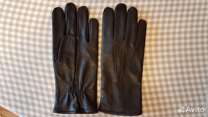 Мужские кожаные перчатки зимние (военные)
