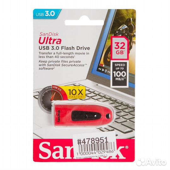 Флеш-накопитель (флешка) 32Gb SanDisk USB 3.0 sdcz