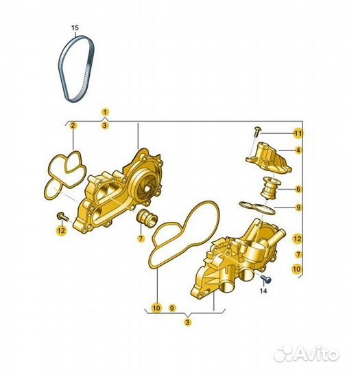Б/У Помпа водяная В хорошем состоянии, оригиналnnУ