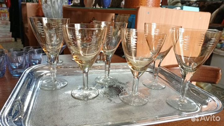 Фужеры цветной хрусталь