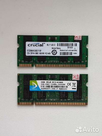 2Gb DDR2 800Mhz. Для ноутбука