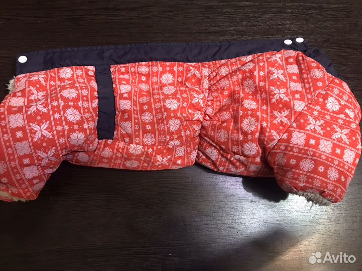 Комбинезон для таксы зимний с мехом