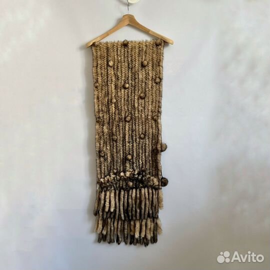 Норковая вязаная шаль накидка палантин Италия