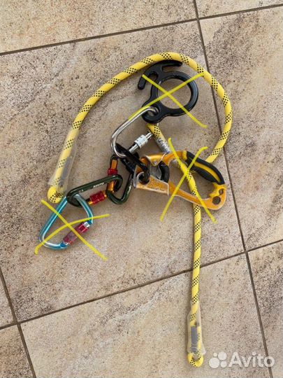 Усы самостраховки и карабины