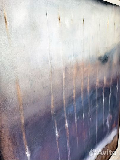 Абстракция картина масло 120х100 см фиолетовая