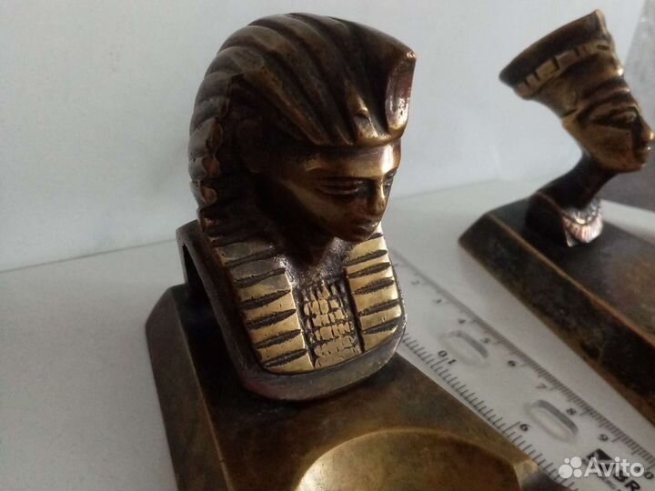 Винтаж. Пепельницы, фигуры Египет. Фараон. Латунь