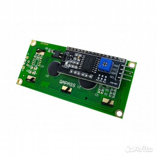 Жидкокристаллический дисплей LCD 1602 с I2C синий