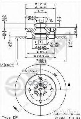 Диск тормозной 08.5005.14 08.5005.14 Brembo