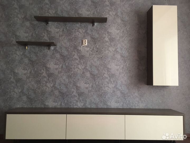 Тв тумба настенная плюс шкаф и полки