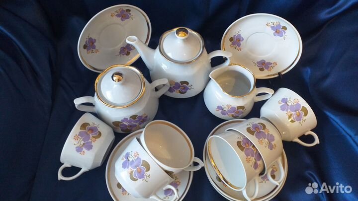 Чайный сервиз фиалки рига