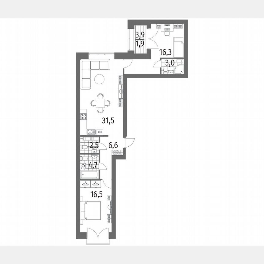 2-к. квартира, 83,1 м², 11/13 эт.