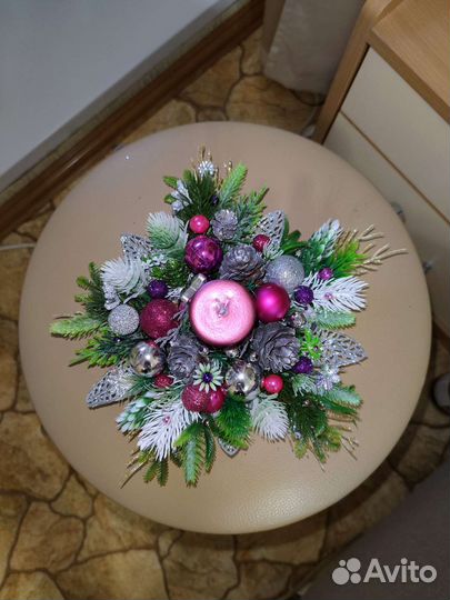 Новогодняя композиция со свечой