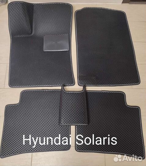 Коврики EVA (Эва) 3 D ковры, Hyundai Solaris
