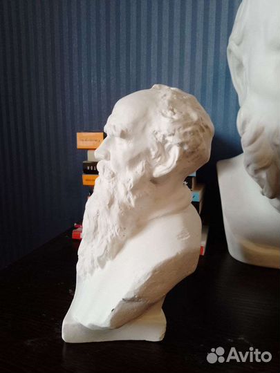 Бюст Льва Толстого. 21 см. Гипсовая голова