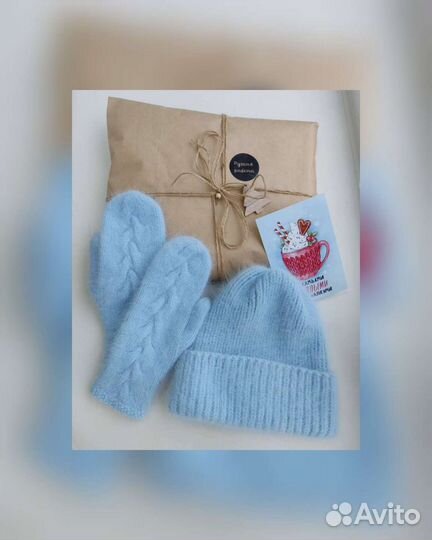 Шапка снуд варежки