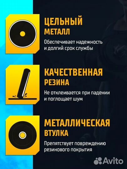 Диски (блины) обрезиненные для гантелей новые