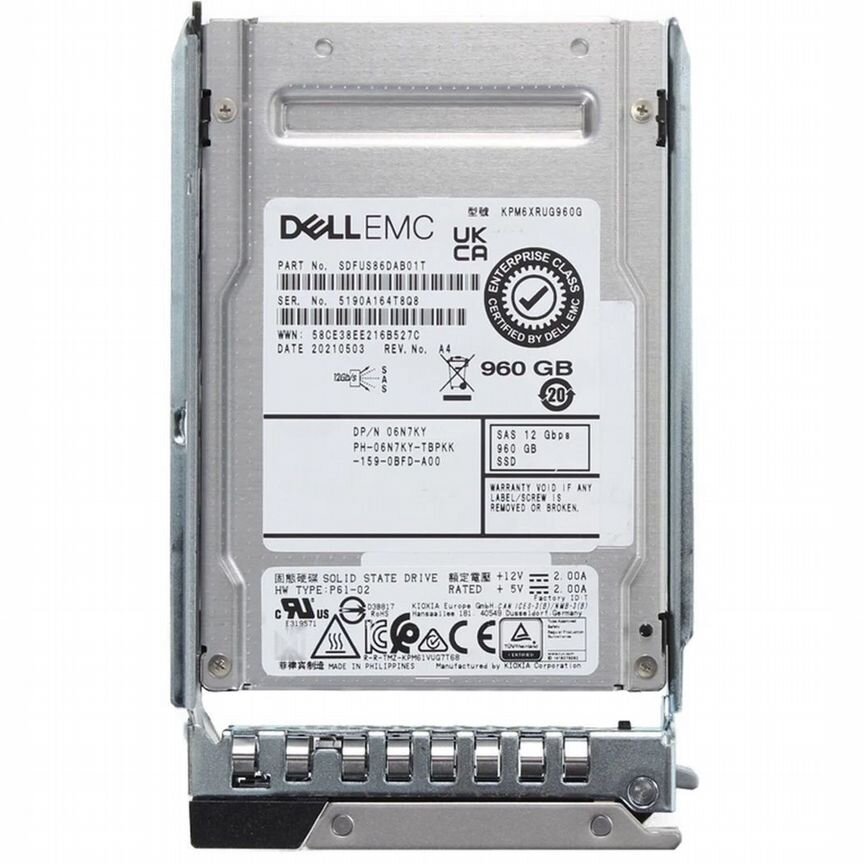 [GEN14] Жесткий Диск Dell 6n7ky 960gb Sas 2,5" Ssd Gen14