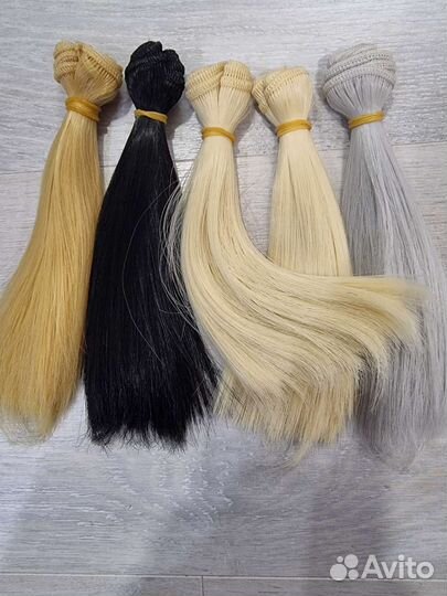 Волосы трессы для кукол прямые