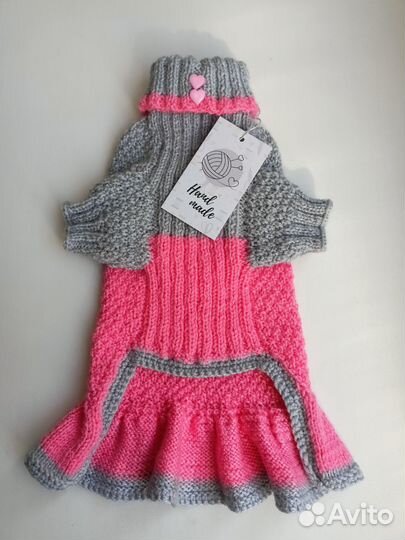 Вязаное платье для собаки