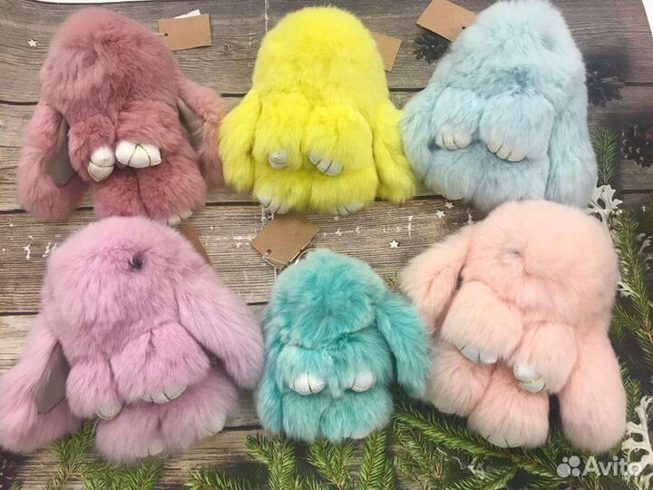 Брелок зайка натуральный