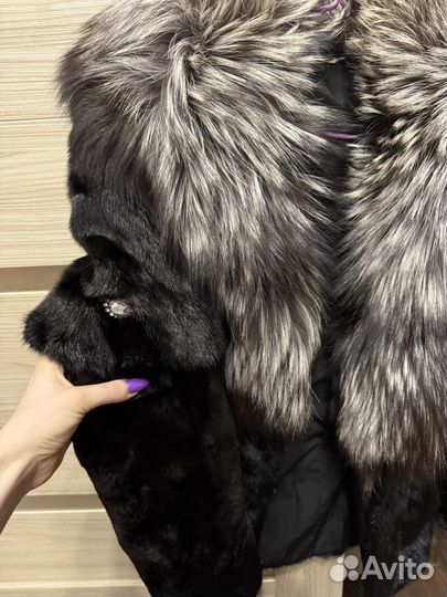 Норковая шуба воротник лиса