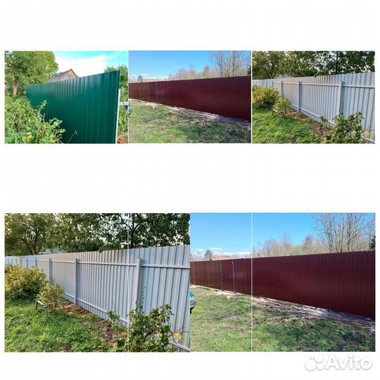 Забор из профнастила откатные ворота