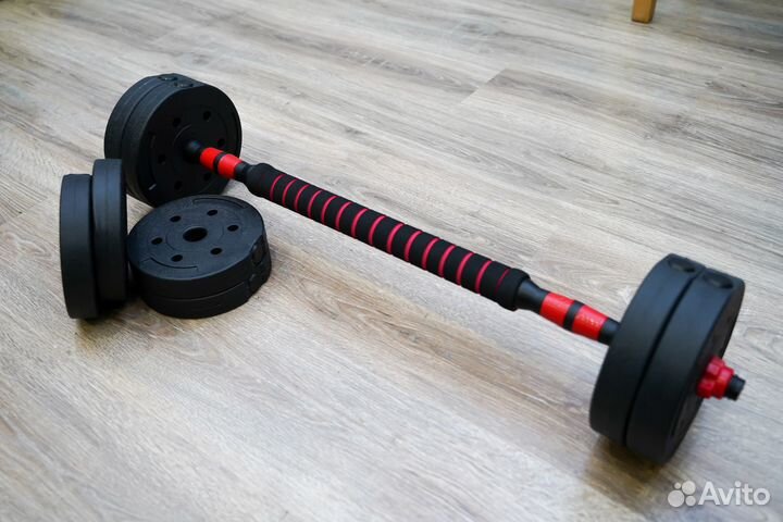 Набор штанги и гантелей 15 кг