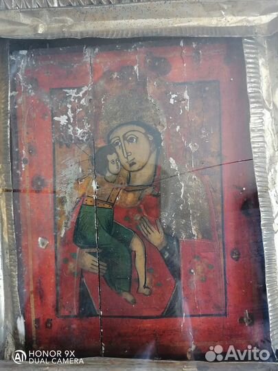 Старинная икона Пресвятая Богородица Владимирская