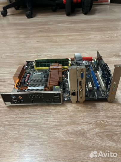 Материнка, проц, память, видеокарта