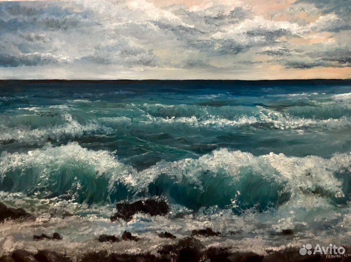 Картина маслом на холсте море