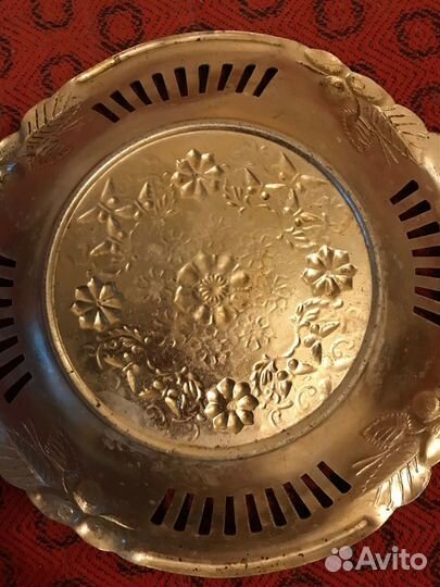 Тарелка металлическая декоративная СССР