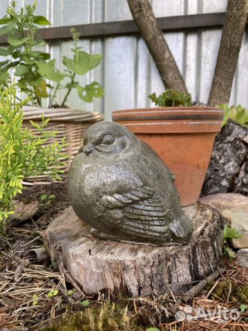 Птичка из бетона.Декор для сада