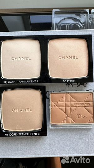 Пудры Chanel, Givenchy, Clarins, Dior, Shiseido