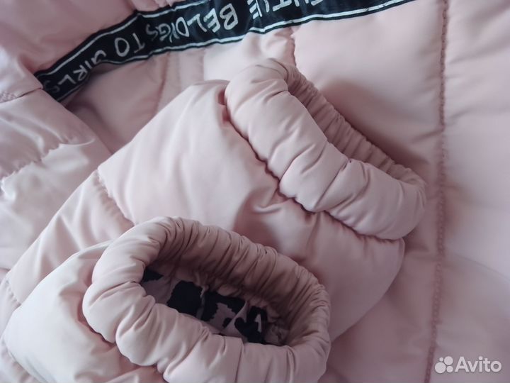 Пальто демисизонное для девочки 116 размер+шапочка