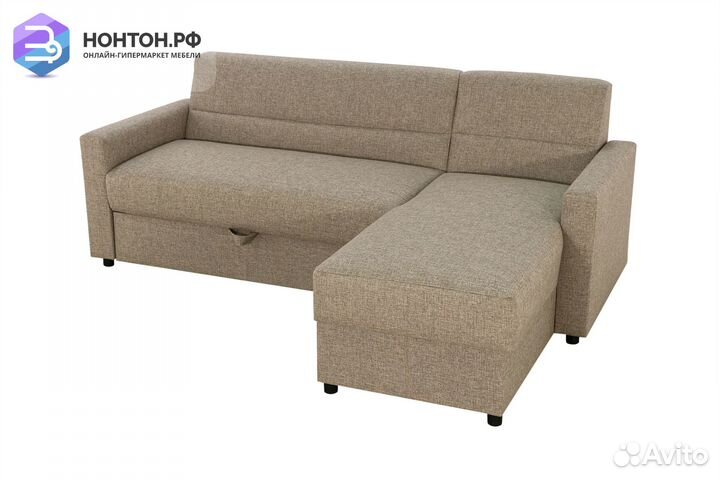Диван угловой дельфин Виктория 2-1 темно-бежевый