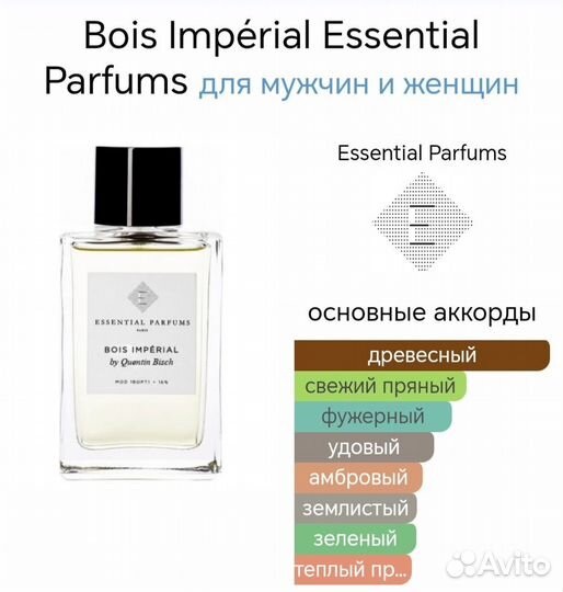 Духи тестер Essential Parfums Bois Impérial