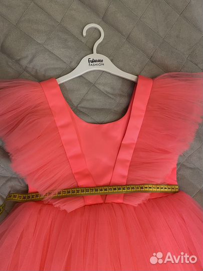 Платье на выпускной 140 розовое неон яркое