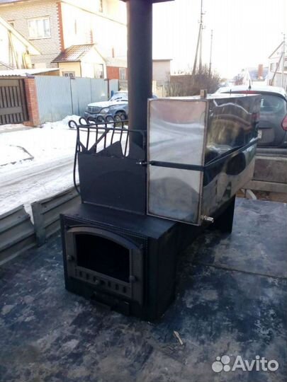 Каминная печь Паровозик 750 бак справа