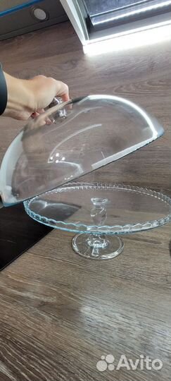 Блюдо для торта на ножке с крышкой