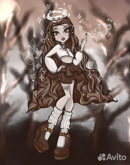 Рисую в стилистике Monster high