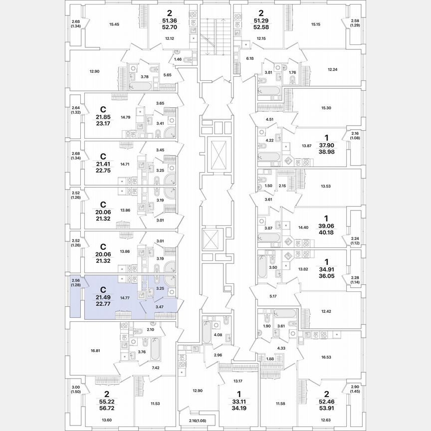 Квартира-студия, 22,8 м², 3/12 эт.