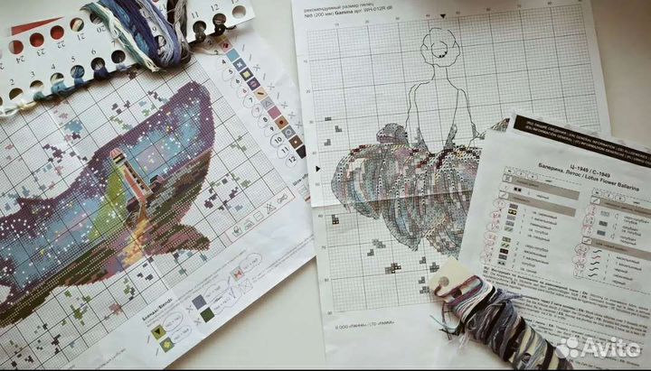 Остатки наборов, схемы, журналы для вышивки