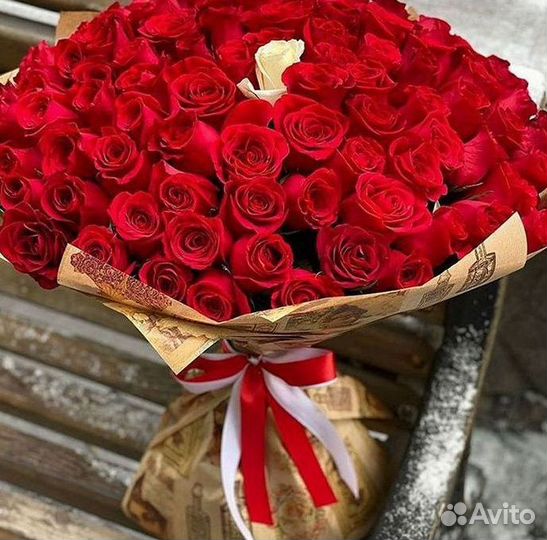 Розы высокие Доставка цветов